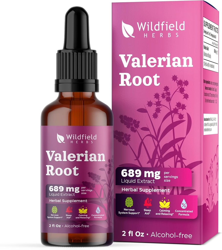 Valerian Root Extract Drops 1000mg (Valeriana officinalis) Herbal Supplement Absorbs Better Than Capsules, 2 Month Supply, 84 Servings, Alcohol-Free Tincture - 2 Oz, Pack of 1