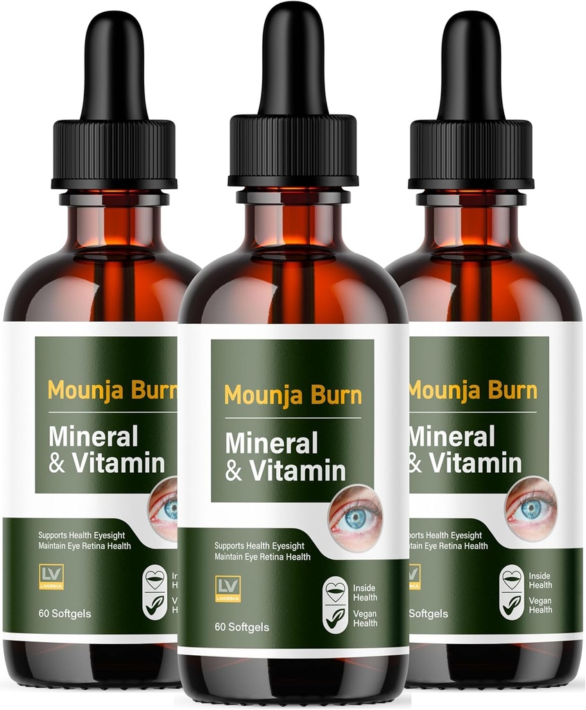 (3 Πακέτο) Mounja Burn Advanced Drops Formula 3 μπουκάλια για 90 ημέρες