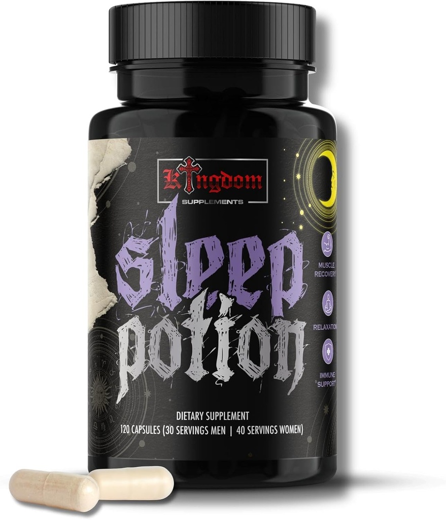 Uyku Potion, Melatonin-Free Sleep Support Capsules 120 Kont, Magnezyum Glycinate L-Theanine çinko Glycinate Chamomile Jujube Seed Lemon Balm, 30 ila 40 Hizmet, Gluten Free Sleep Support Capsules 120 Kont, Magnezyum Glycinate L-Theanine Çinko Glycinate L-Theanine Tang Glycinate Chamomile Jujube Seed Lemon Balm, 30
