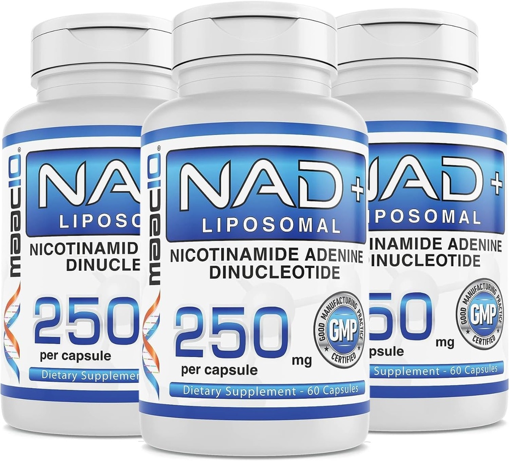 MAAC10 Liposomal NAD + (180 x 250 mg Capsules) | Destekler Fatigue ve Artan Enerji - Non-GMO, Gluten Free, Vegan (3 Pack)