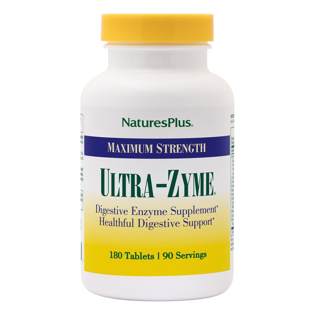 NaturesPlus Ultra- Zyme - 180 δισκία - συμπλήρωμα ενζύμων για την υποστήριξη της υγιούς πέψης - Χωρίς γλουτένη - 90 σερβιρίσματα