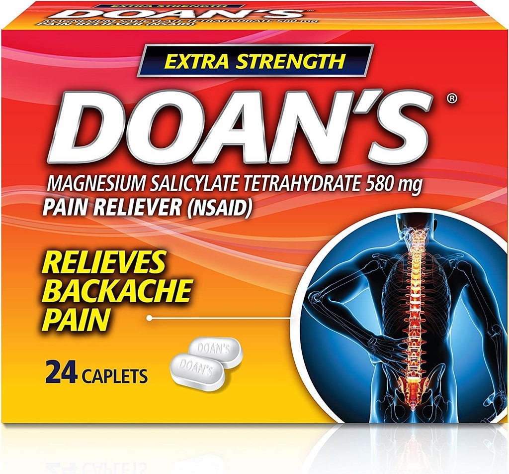 Doan'ın Backache Pain Reliever - Ekstra Kuvvet - 24 Kont Caplets Per Box - 2 Paket