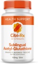CitriRx Sublingual Acetyl Glutathione 100 mg, 120 ct Lozenges - 4 Mos Supply - Grape Flavor - ABD'de Made in USA