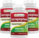 En İyi Doğallar Serrapeptase 40000 SPUs 90 Vcaps (90 Count (Pack of 3))