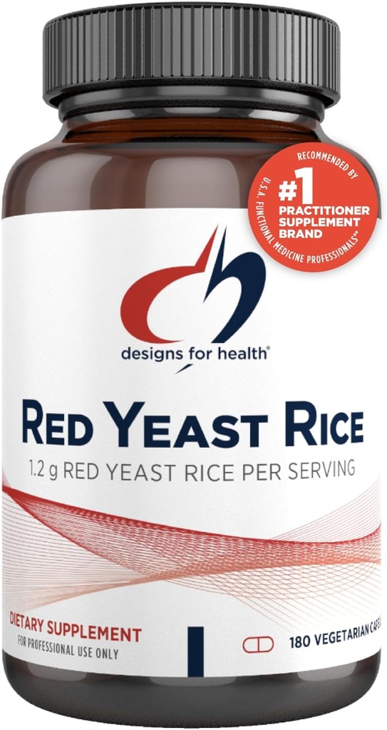 Sağlık Red Yeast Rice Capsules için tasarımlar - 1200 mg (1.2g) Cardiovasüler Sağlık - ABD-Grown Organik Red Yeast Rice (180 Capsules)