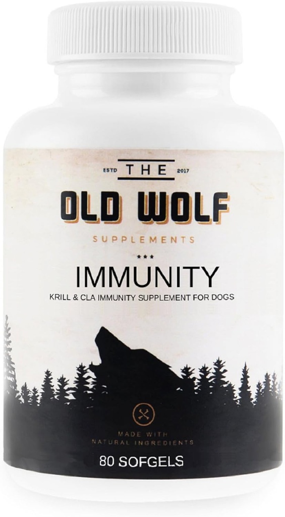 Immunity (Pack Leader) 8 in 1 Multivitamins: Essential Dog Vitaminleri, Köpekler için Probiyotikler Genel Sağlık, Skin & Coat ve Immune Health - Krill & CLA 80 Soft Gels