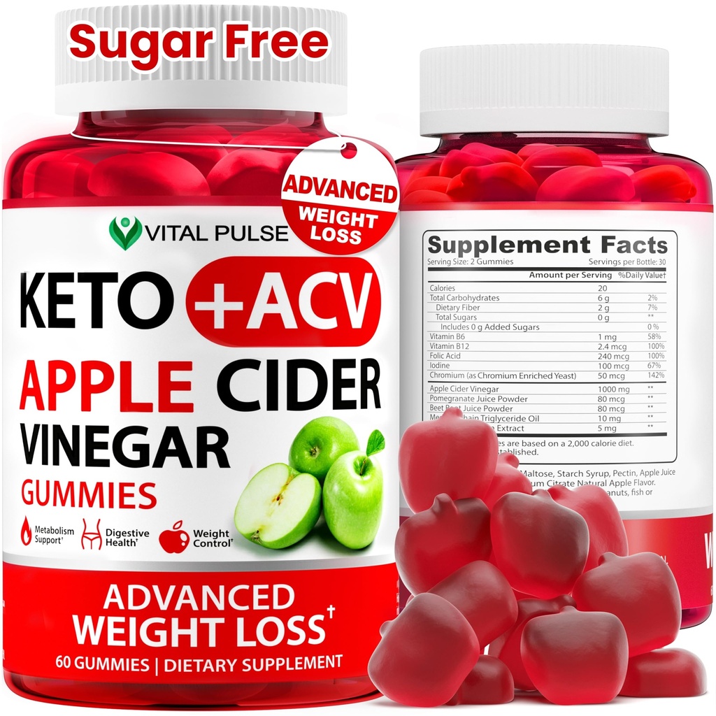 Keto ACV Gummies Advanced Kilo Kaybı - ACV Keto Gummies for Kilo Kaybı Gummy Supplement for Women and Men - Detox - Apple Cider Vinegar - Apple Flavor