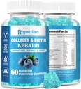 Biotin Gummies 15000mcg με κολλαγόνο για ενήλικες γυναίκες & άνδρες - Μαλλιά, δέρμα & νύχια Gummies με βιοτίνη - κολλαγόνο για γυναίκα - Vegan, μη-GMO, Βιταμίνες μαλλιών - 60 κόμης, 1 συσκευασία