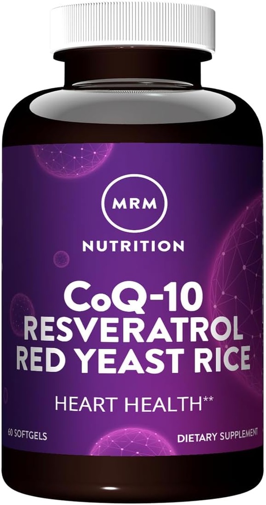 MRM Beslenme CoQ-10 Resveratrol Red Yeast Rice | Supports Cardiovascular & Heart Health | Gluten-Free | Non-GMO | 30 Softgels