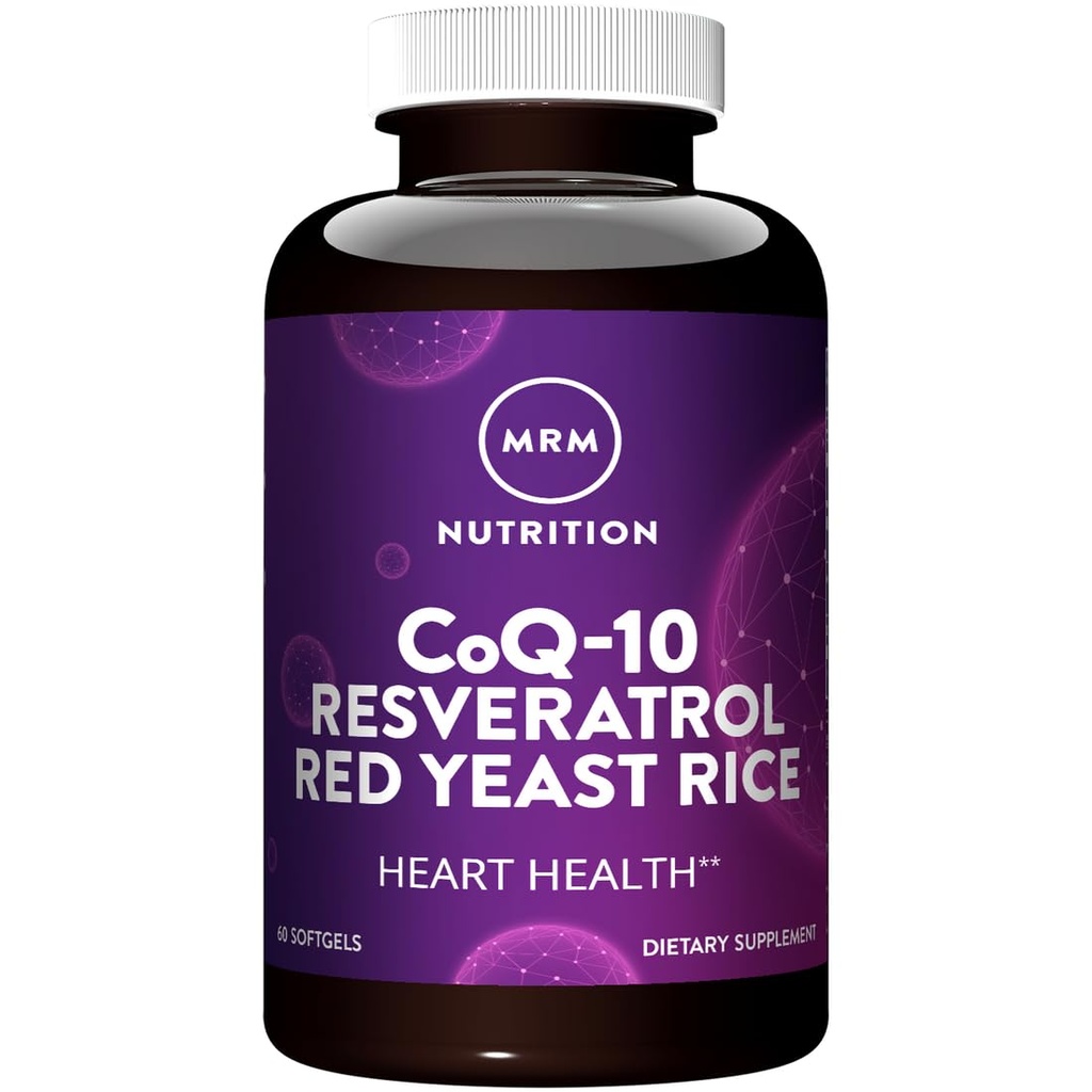 MRM Beslenme CoQ-10 Resveratrol Red Yeast Rice | Supports Cardiovascular & Heart Health | Gluten-Free | Non-GMO | 30 Softgels