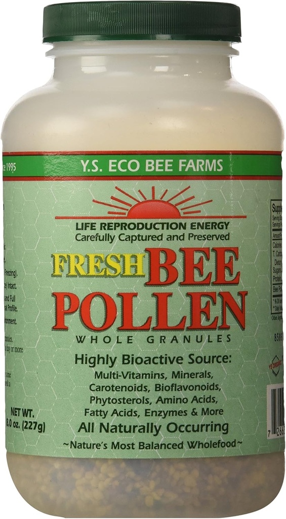 Y.S. Organiks Fresh Bee Pollen Whole Granules, 8 Ounce