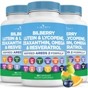 Bilberry, Lutein & Zeaxanthin, Lycopene, Resveratrol, Grape Tohum Takxseed Astaxanthin- AREDS 2180 Capsules