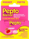 Pepto Bismol, Nausea, Heartburn, Indigestion, Upset Stomach ve Diarrhea - 5 Symptom Hızlı Yardım, Cherry Flavor 24 ct