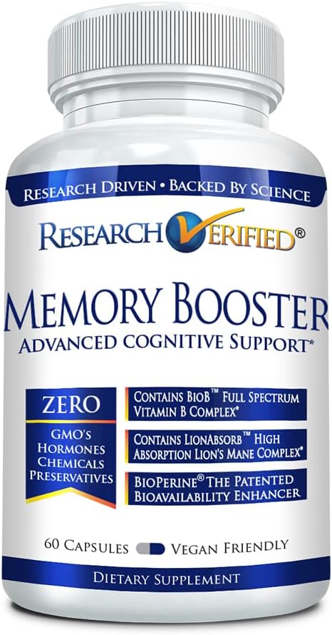 Araştırma Gerçekleştirilmiş Memory ATM - Nootropic Supplement - Geliştirilmiş Cognition ve Memory - Lion's Mane, Ginkgo Biloba, BioPerine - 60 Capsules - Non-GMO - Made in the USA