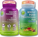 SUPPLEMENTS STUDIO Daily Immune, Bone & Energy Support Duo for Men & Women – Vegan Whole Food Multivitamin Without Iron & Plant-Baseduba Magnezyum with D3, K2 & Turmeric – Vegan, Non-GMOMO