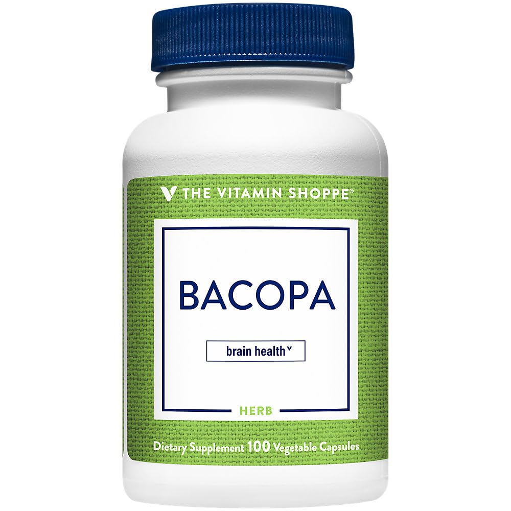 Shoppe Bacopa 500MG (Bacopa Monnieri), Klinik olarak Studied Malzemeler, Herbal Brain Support Supplement, Once Daily (100 Capsules)