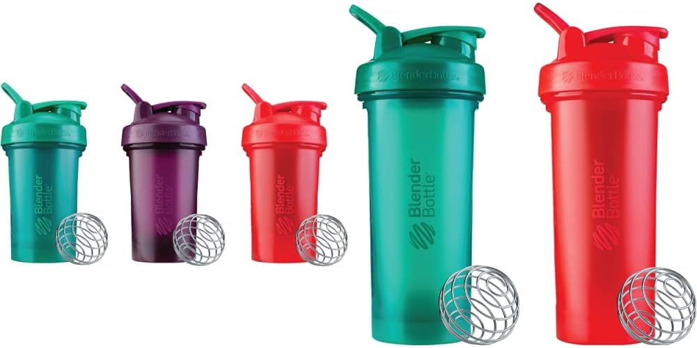 BlenderBottle Classic V2 20Ounce Shaker Şişe, 3-Pack: Red, Green, ve Plant & Classic V2 Shaker Şişe Protein Shakes ve Pre Workout için Mükemmel 28-Ounce (2 Pack), Red, Green, Green, and Plant & Classic V2 Shaker Şişe Protein için Mükemmel Shakes and Pre Workout, 28-Ounce (2 Pack), Red, Green, Green, Green