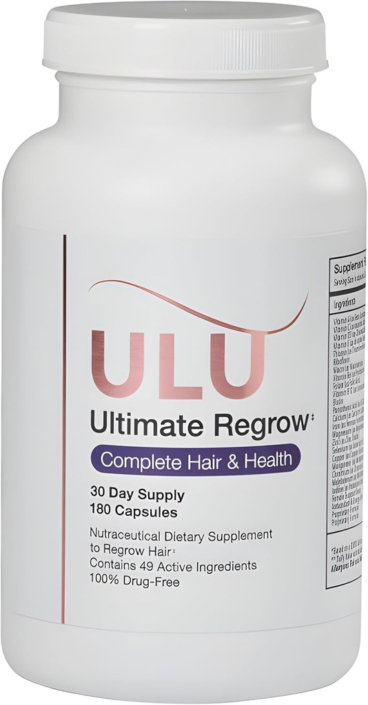 Ultimate Regrow Multivitamin: Promotes Hair Growth, Skin, & Nails Health - 180 Capsules (30-Day Supply)