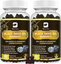 Black Seed Oil & Sea Moss Gummies, 2Pack Irish Sea Moss Gummies με Black Seed Oil, Ashwagandha Extract, Elderberry, Turmeric, Vitamin C, Vitamin D3 - Ανοσολογική υποστήριξη, αρθρώσεις, πέψη, μαλλιά & δέρμα