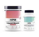 Pure Blend Nitric Oxide Flow & Liquid Beets Bundle - Υποστήριξη πίεσης αίματος, αύξηση κυκλοφορίας - Βιολογική σκόνη ρίζας τεύτλων 8.000mg