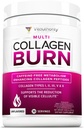 Kilo kaybı için Hidrolyzed Collagen Toz - Burn Ultimate Beauty Kompleksi Kadınlar için Tip I II III V ve X için Fat Yakma Desteği Unflavored 30 Hizmet