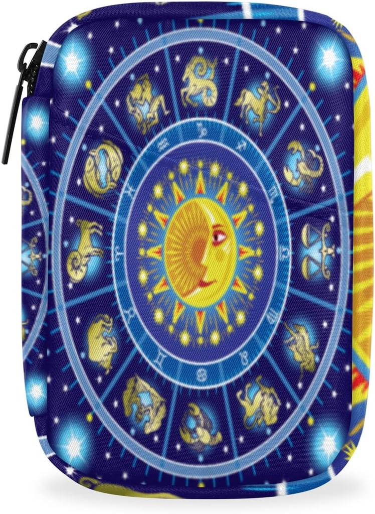 Horoskop Circle Pill Case Medicine Weekly Organizer with Travel Bag Seven-Day Pill Box Vitamin Supplement Box Fish Oil Pills Sahibi