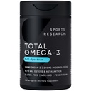 Sports Research® Total Omega-3 Fish Oil 2200mg - Antarktika Krill w/Astaxanthin, Wild Sockeye Salmon & Alaska Pollock - EPA & DHA 960mg - 120 Softgels