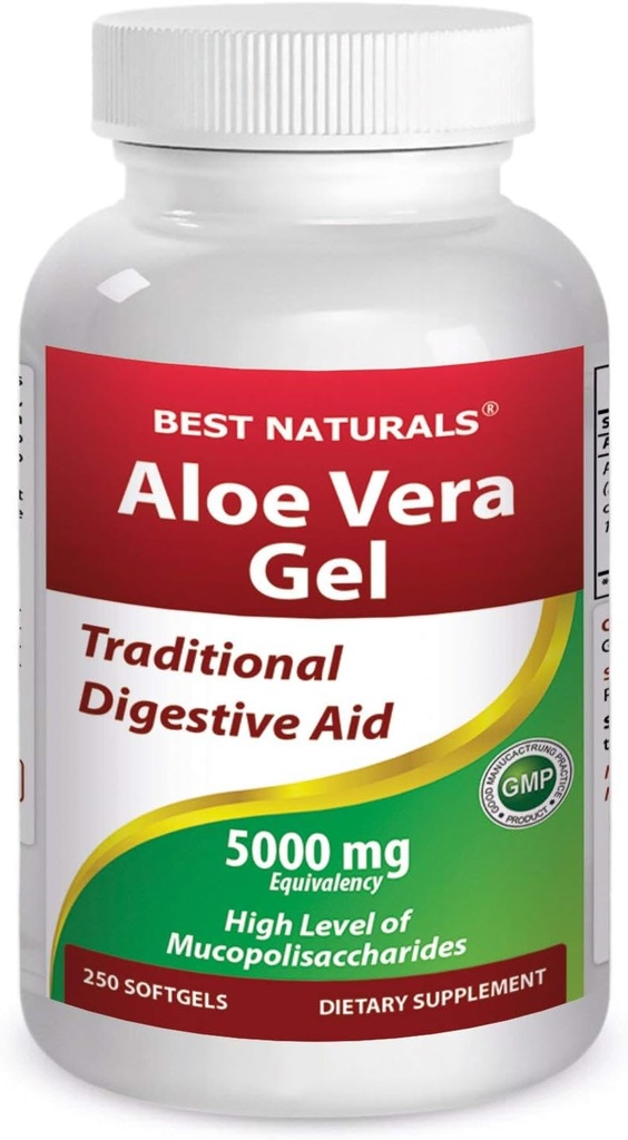 En İyi Doğallar Aloe Vera Gel 5000 mg 250 Softgels