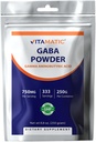 Vitamatic Gamma Brassbutyric Acid Toz 750 mg hizmet başına - 250 Grams - Ayrıca Called GABA - 333 Hizmetler