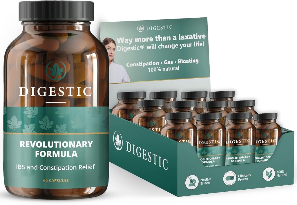 Digestic - Constipation Relief için Laxative - IBS Severe Constipation 100% Natural - 720 Capsules - Colon Detox Cleanse, Bloating ve Gas Relief - Profesyonel Bayi Paketi