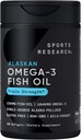 Spor Araştırması Triple Strength Omega 3 Fish Oil - Burpless Fish Oil Supplement w/EPA & DHA Fatty Acids from Single-Kaynak Wild Alaskan Pollock - 1250 mg, 180 ct