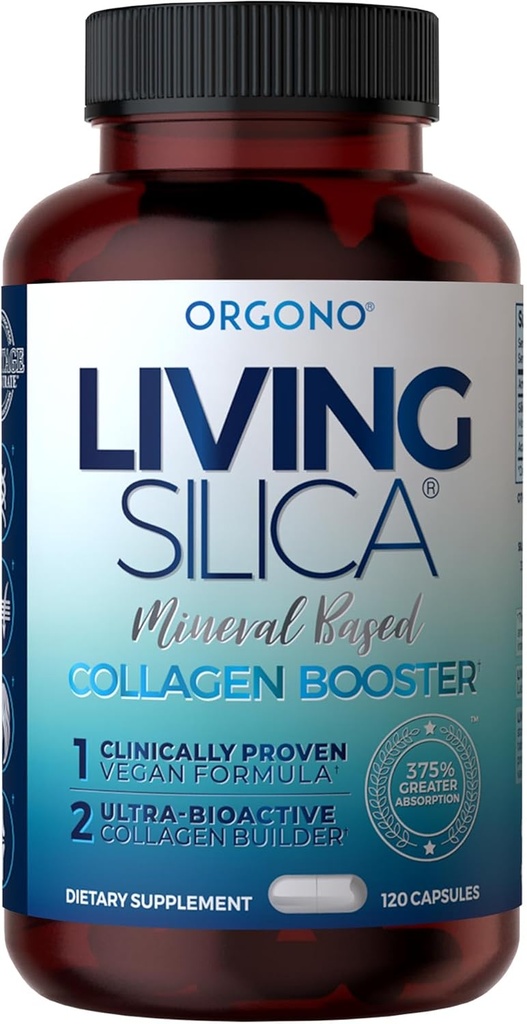 Orgono Life Silica Mineral Tabanlı Collagen ATM Capsules | Silica-Based | Supports Collagen & Elastin for Common & Bone Support, Glowing Skin, Güçlü Saç & Nails | 120 Capsules