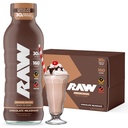 RAW Ready-to-Drink protein Shake, Chocolate - RTD proteini Grass-Fed Whey Protein Isolate for Post-Workout - Zero-Sugar & Gluten-Free Mealchange Drink & Breakfast Shake, 12 Fl Oz