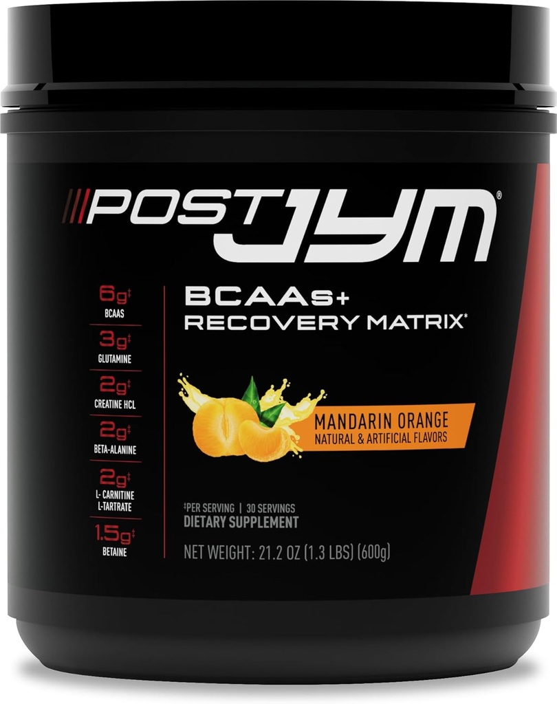 JYM Supplement Science Post JYM Active Matrix Mandarin OrangeEnergy Toz Saf Kretine HCL, BCAA's, Glutamine, Carnitine, Betaine, Taurine for Strength, Repair, Performance 30 Services