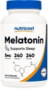 Nutricost Μελατονίνη 5mg, 240 Κάψουλες - 5mg ανά υπηρεσία, Μη ΓΤΟ, Χωρίς γλουτένη