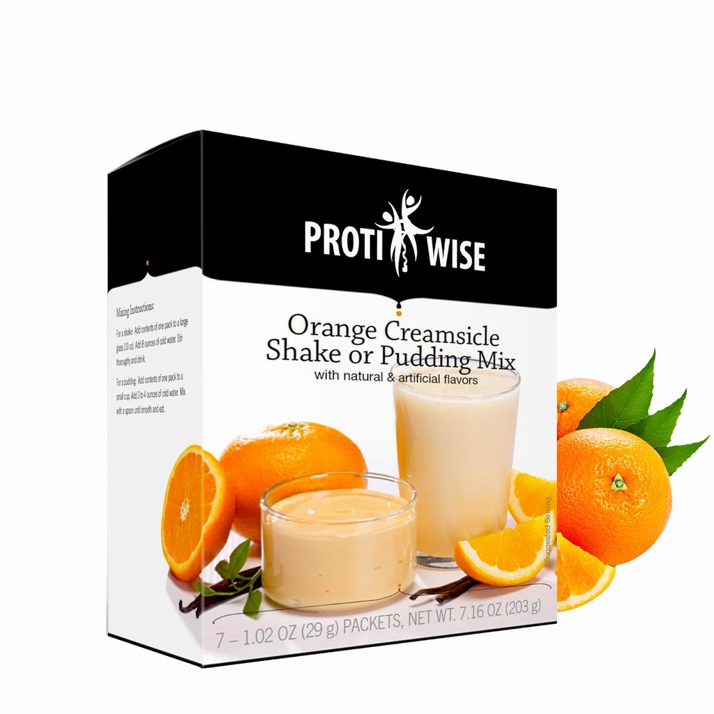 ProtiWise High Protein Shake & Pudding Mix | 15g Protein, Low Fat, Low Calorie, Low Sugar | Gluten Free KETO Diyet | Meal Makyaj Kontrolü | Orange Creamsicle | 7/Box