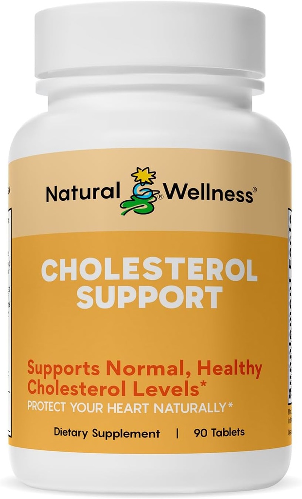 Φυσικό Wellness Cholesterol Support – συμπλήρωμα βοτάνων & θρεπτικών συστατικών για υγιή επίπεδα χοληστερόλης, λειτουργία καρδιάς, Artery Health & Circulation – Cardiaγγειακή φόρμουλα υποστήριξης – 90 δισκία