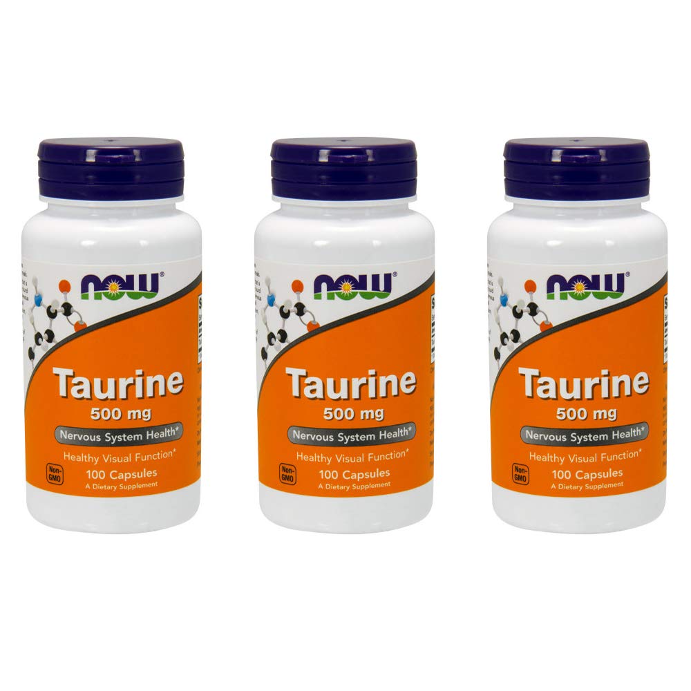 NOW Taurine 500mg, 100 κάψουλες (πακέτο των 3)