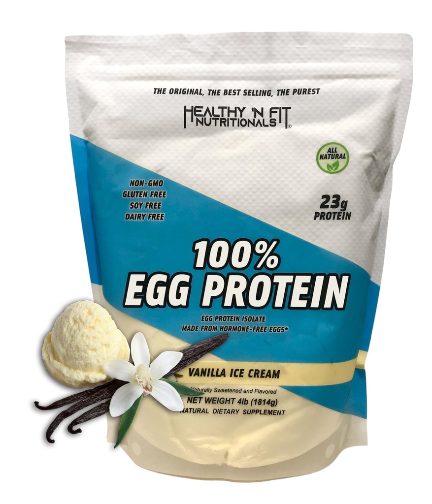 Healthy 'N Fit 100% Πρωτεΐνη Αυγού- Βανίλια (4lb): 100% Λευκή Πρωτεΐνη Αυγού Plus Φυσικές Πεπτίδες.-Φυσικά ζαχαρούχο, καθαρό, Κετό, Παλαιό Φιλικό