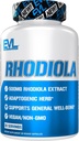 Herbal Adaptogen Rhodiola Rosea Capsules - Focus Energy ve Mood Support için 500 mg Rhodiola Supplement - EVL Calming Stres Supplement with Brain Focus Vitamins for Yetişkinler - 30 Vegan Capsules
