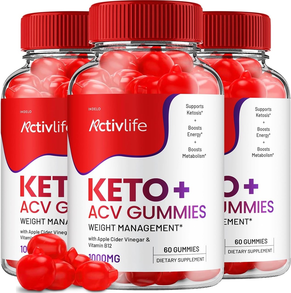 ActivLife Keto ACV Gummies - Active Life Keto Apple Cider Vinegar Gummies, ActivLife Keto + ACV Kilo Yönetimi Gummies ActiveLife Advanced 1000 mg Formula (3 Pack - 180 Gummies)