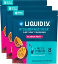 Sıvı I.V.® Hydration Multiplier - Tutku Meyvesi | Elektrolyte Toz İçecek Mix | 3 Pack (48 Hizmet)