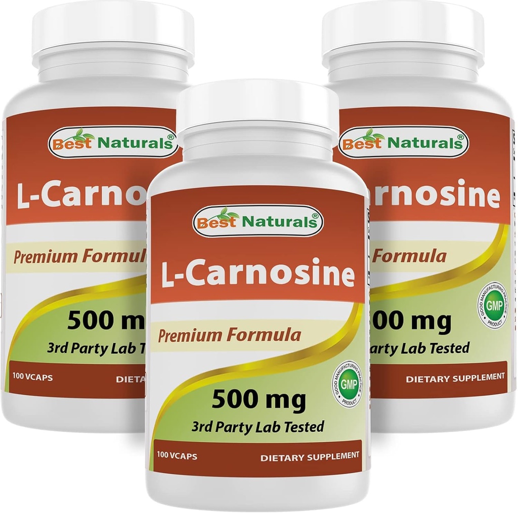 En İyi Doğallar L-Carnosine 500 mg 100 Vcaps (100 Kont (4000 of 3))