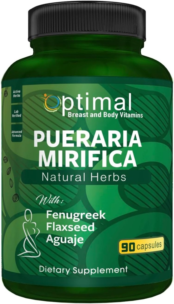 Pueraria Mirifica with Fenugreek, Flaxseed and Aguaje- Comprehensive Multi-herb Complex for Women. Balancing & Restoring. Highly Concentrated Blend. Dairy Free, Soy Free - 90 Capsules