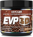 Evogen EVP 3D - Erkekler ve Kadınlar için Stim Free Pre Workout Toz | Sugar Free Non Stim Preworkout with Beta Alanine and Kretine for Energy & Pump | Iced Mocha Coffee | 40 Servisler