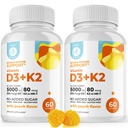 DR. MORITZ Vitamin D3 Gummies (5000 IU) ile K2 - Yetişkinler ve Çocuklar için - Immune Support & Bone Health - Vegan, Sugar Free, Gluten Free (120 Count) için