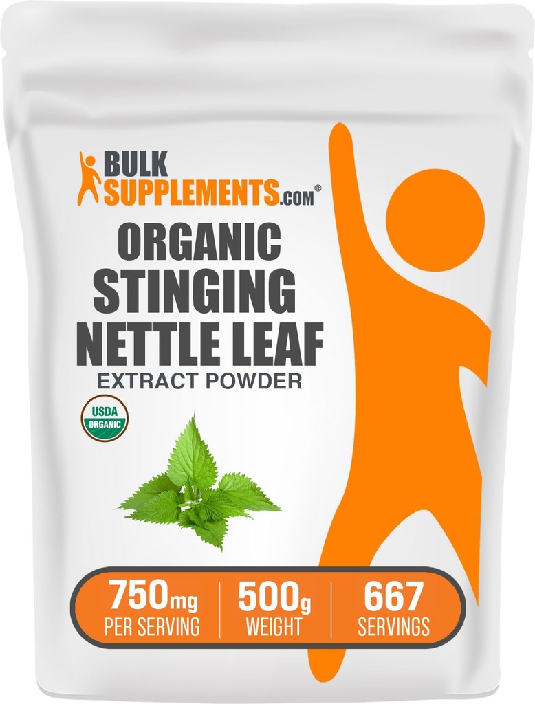 BulkSupplements.com Organik Sting Nettle Türlü Toz - Nettle Leaf Extract, Herbal Supplement - Vegan & Gluten Free, 750 mg per Service, 500g (1.1 lbs) (Paket 1)