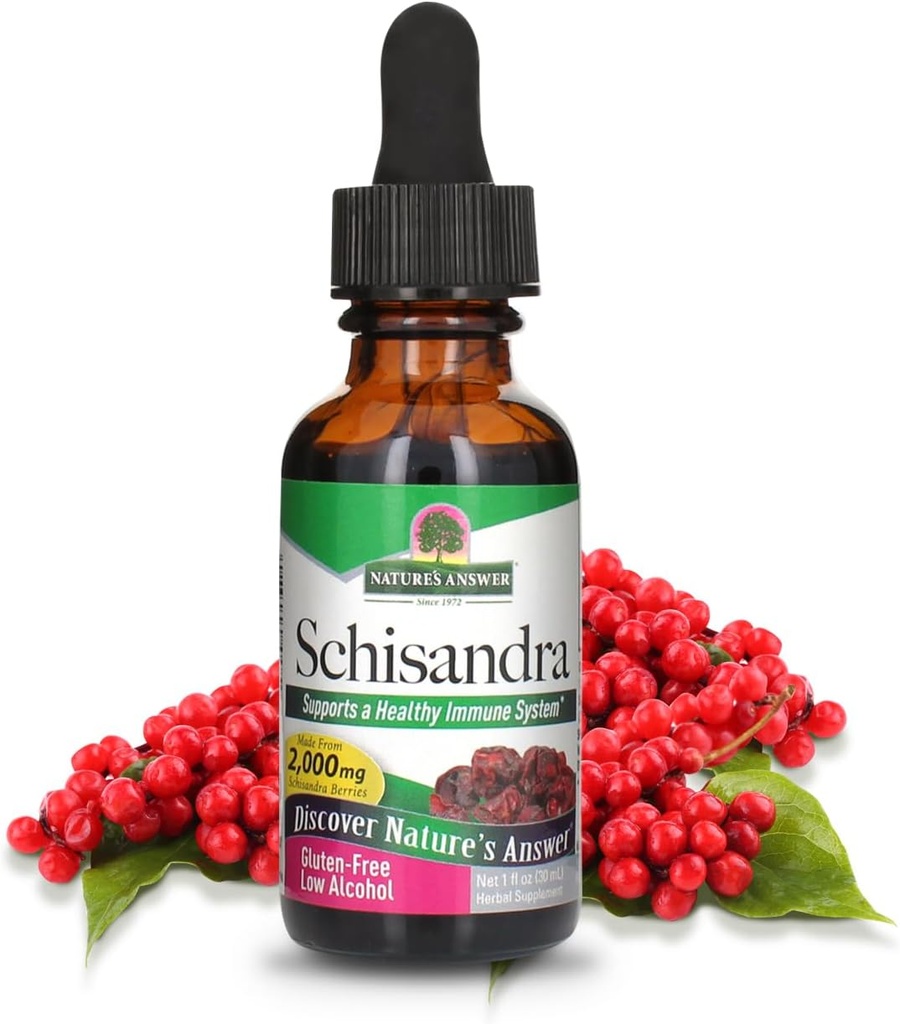 Nature's Answer Schisandra Berry Extract with Organic Alkol, 1-Fluid Ounce | Digestive Health Support | Optimal İyileştirme | Doğal Stres Relieverever