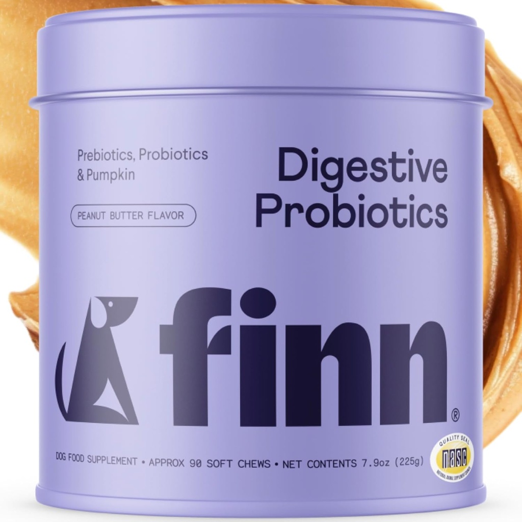 ABD'de Finn Digestive Probiyotikler - Kompleksi Sistem Desteği Kombine, Prebiyotiklere ve Live Probiyotiklere - Vet Önerilen & Made in the USA - 90 Soft Chews (Peanut Butter)