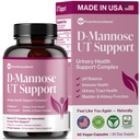Saf D Mannose Capsules 1000 mg Per Serve - Hızlı UTI Desteği - Urinary Tract Cleanse & Bladder Health - Cranberry, D-Mannose, Dandelion, Hibiscus Flower - 60 Veggie Caps
